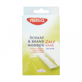 HeltiQ Schaaf en brand wonden zalfgaas 7,5 x 10 cm