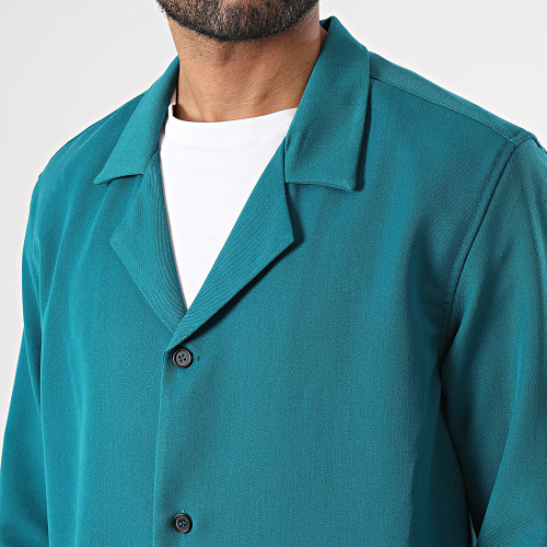 Ensemble Chemise Manches Longues Et Pantalon Bleu Canard