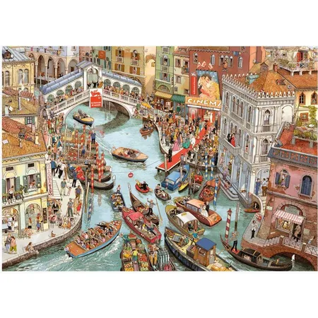 Heye Puzzle Cartoon im Dreieck O Sole Mio, 2000 Teile