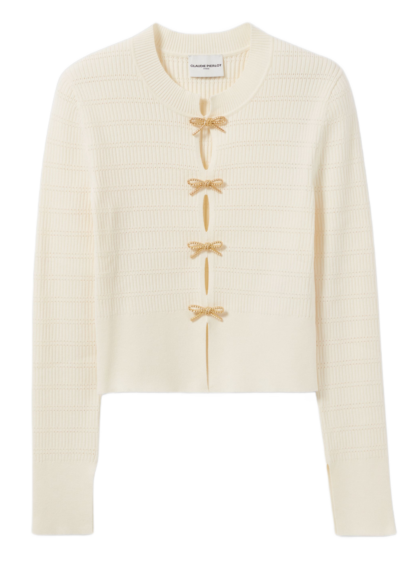 Gilet col rond| Blanc