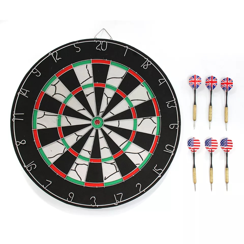 (Ø45cm) Steel Dartscheibe Doppelseitiges Turnier Dartboard inkl. Pfeile - Bunt