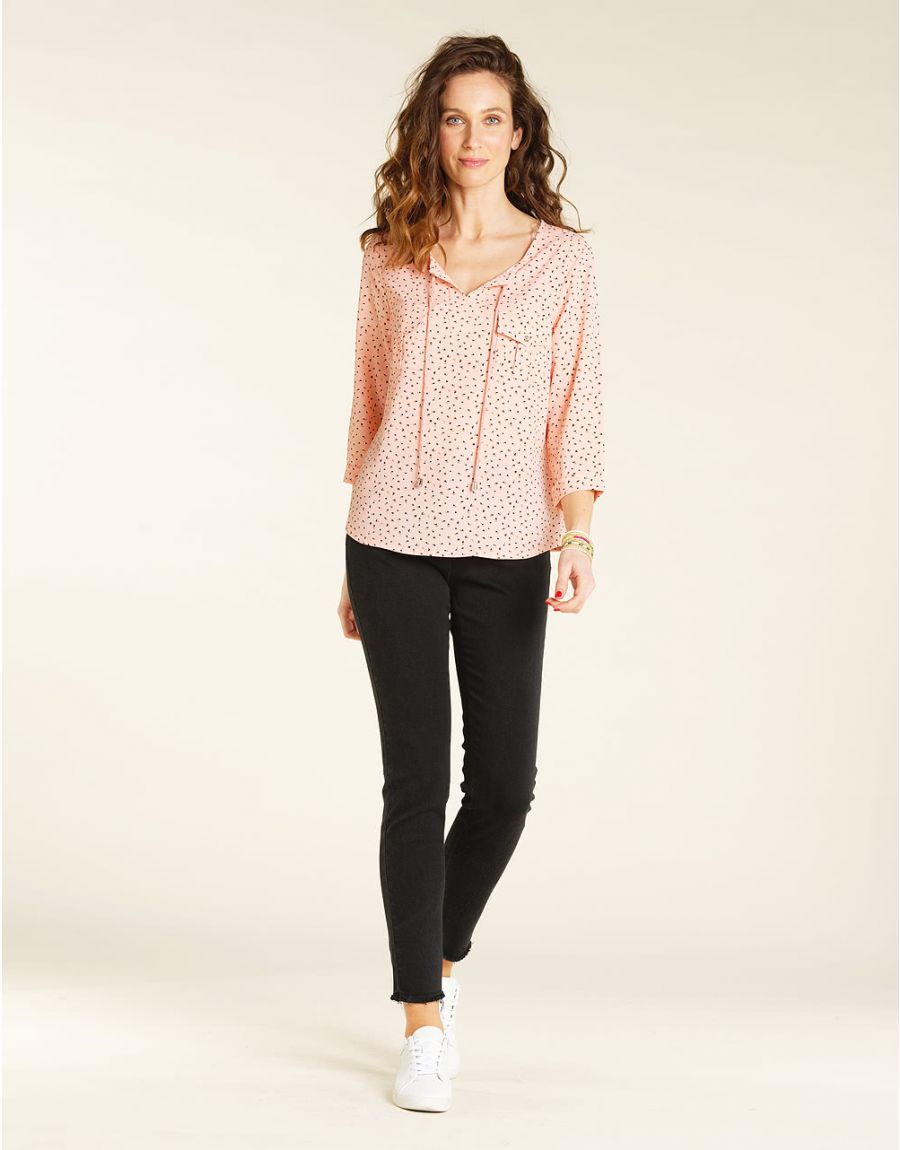 Blouse imprimée rose