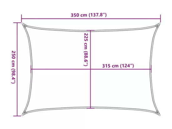 Voile d'ombrage 160 g/m² Jaune 2,5x3,5 m PEHD