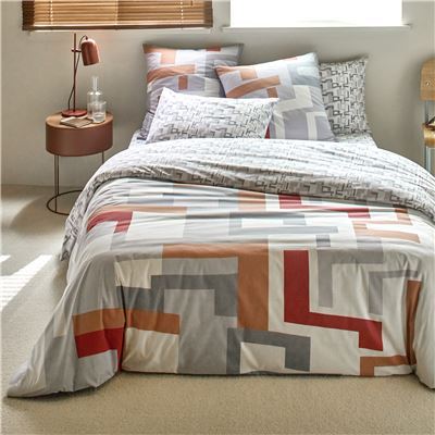 Linge de lit polycoton motifs géométriques - BECQUET CRÉATION