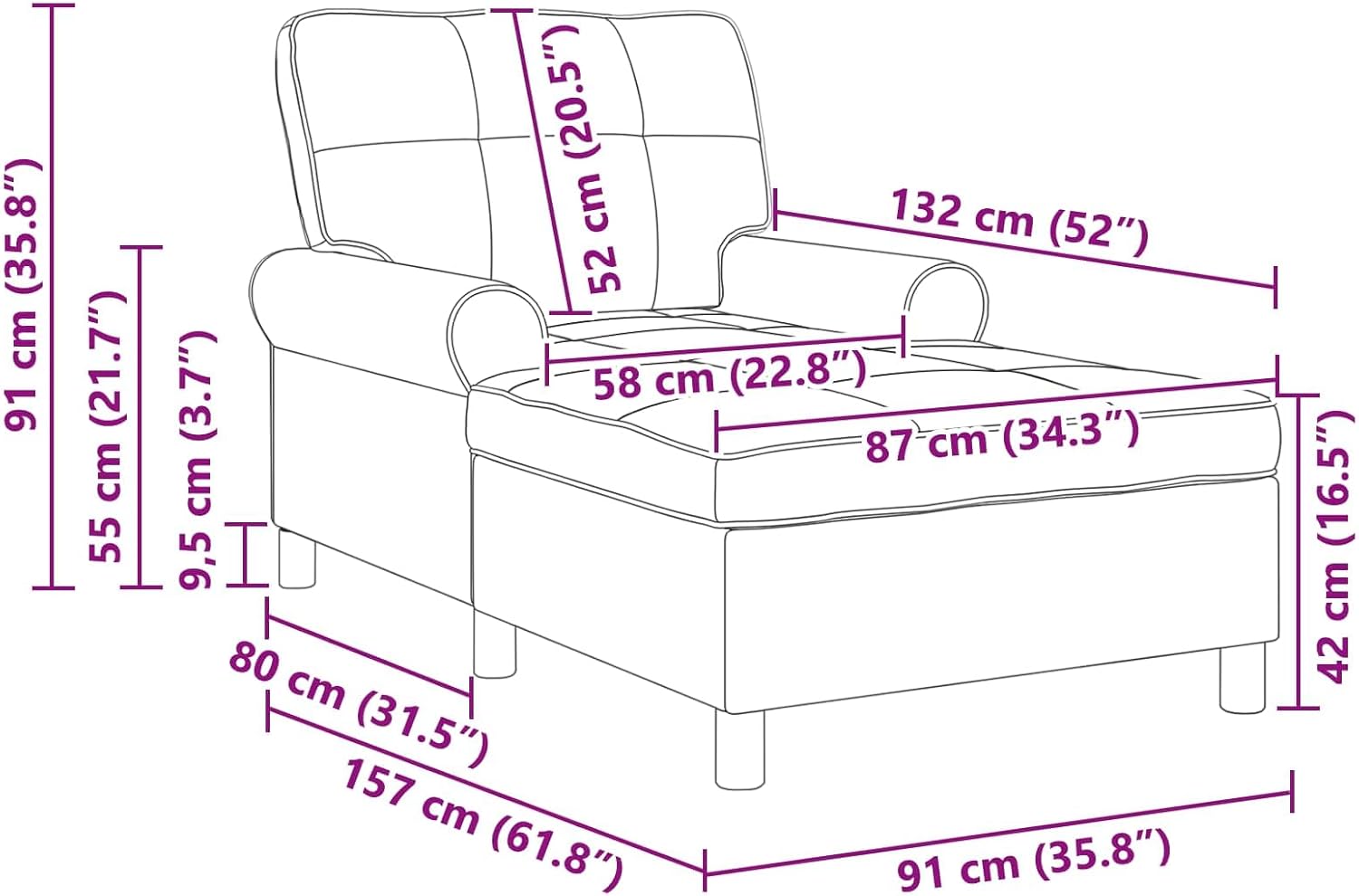 vidaXL Lounge-Liege mit Kissen Schwarz 91 x 157 x 91 cm Samt, Wohnzimmer, Rechteckig, Modern, Langlebig, Elegantes Design, Komfort, Vielseitige Nutzung, Funktional, Stilvolle Möbeloptionen