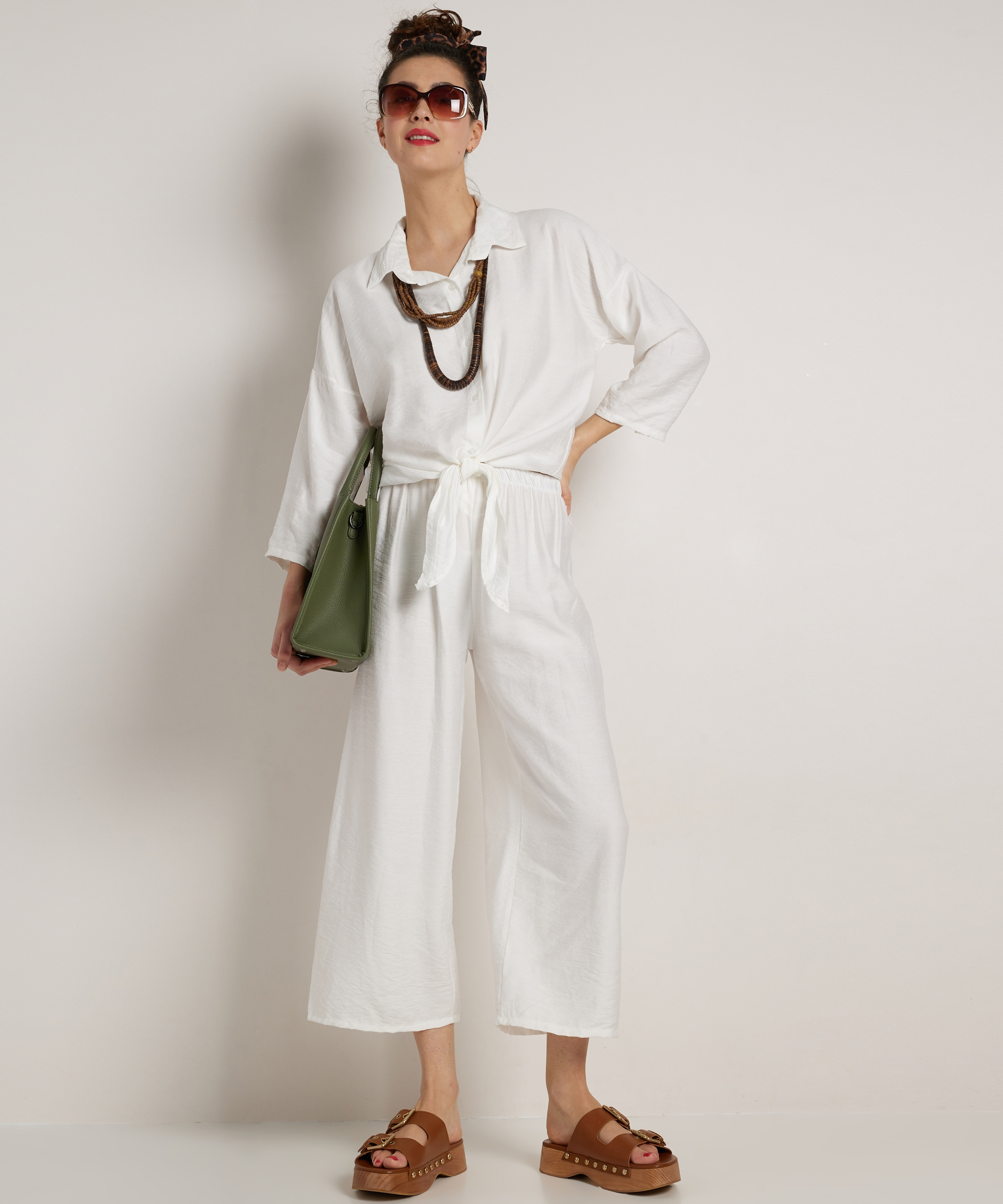 set: knoop blouse met broek