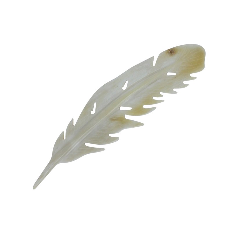 Broche Plume en Corne Naturel Modèle 2