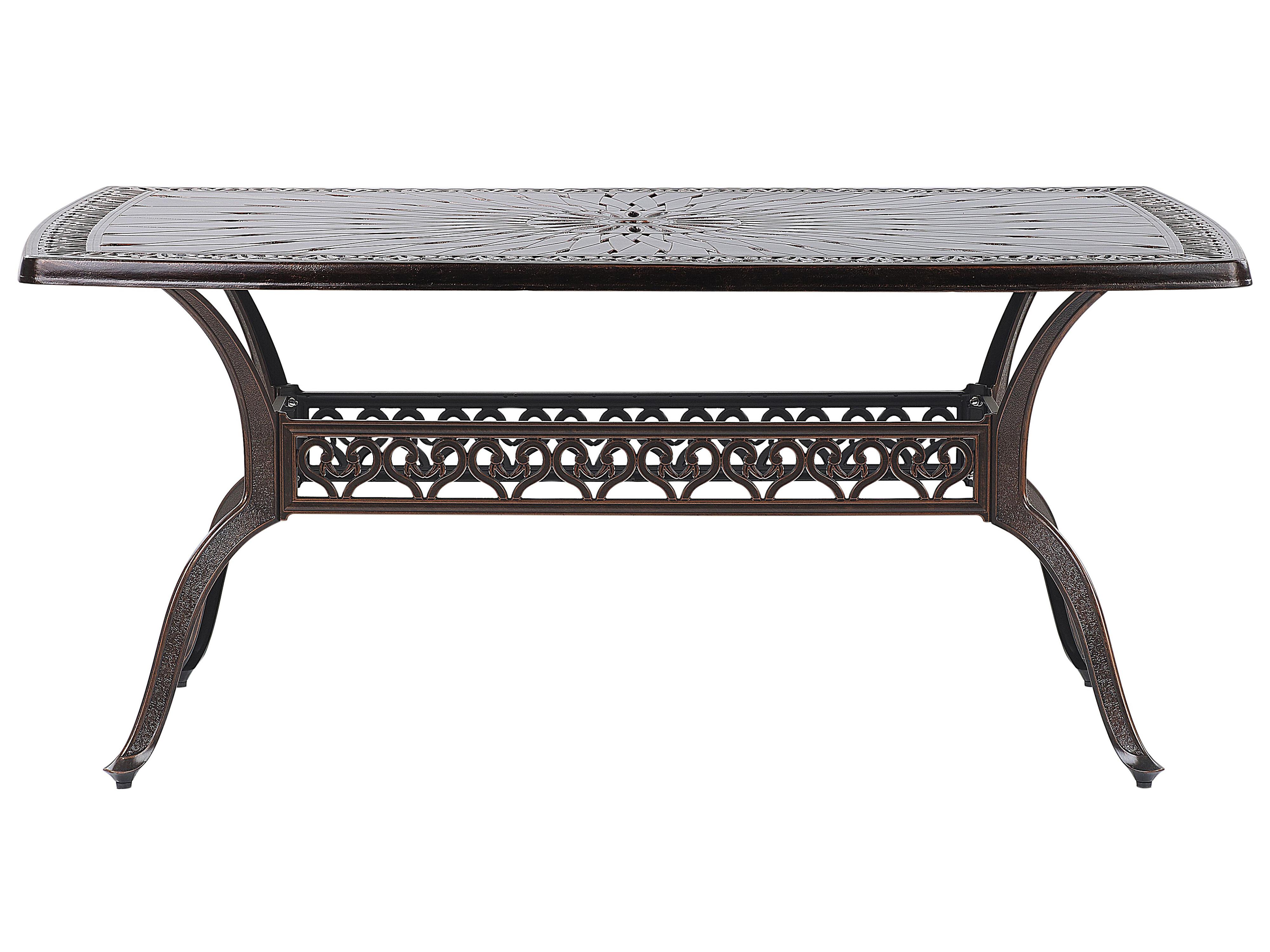 Tuin eettafel LIZZANO 165 cm 102 cm Metaal Donkerbruin