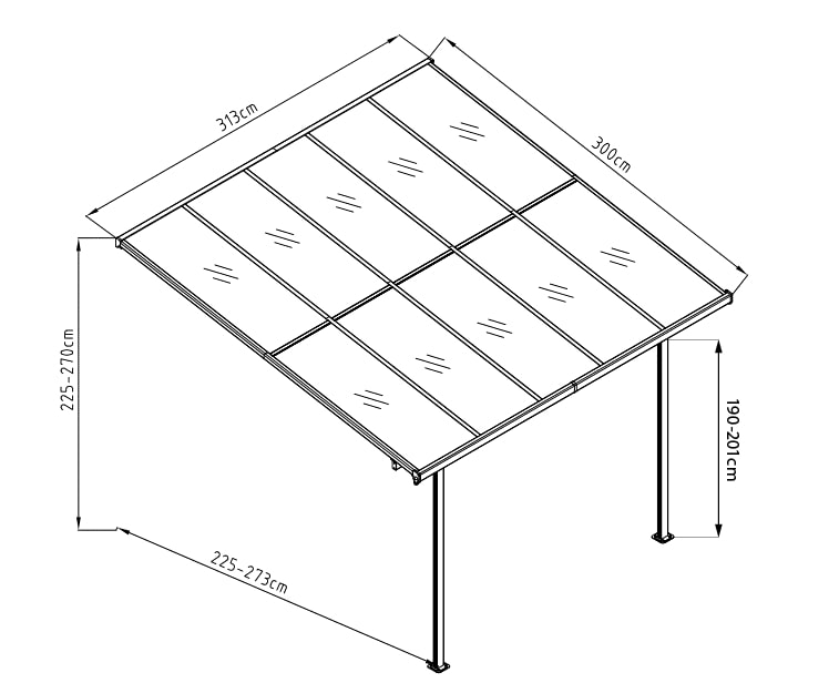 Westmann Terrassenüberdachung Bruce - versch. Ausführungen