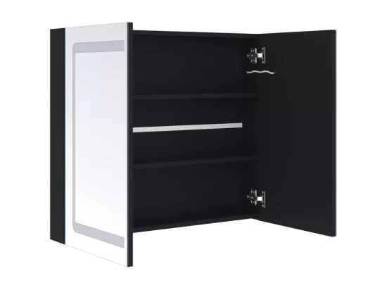 Armoire de salle de bain à miroir LED 80x12,2x68 cm