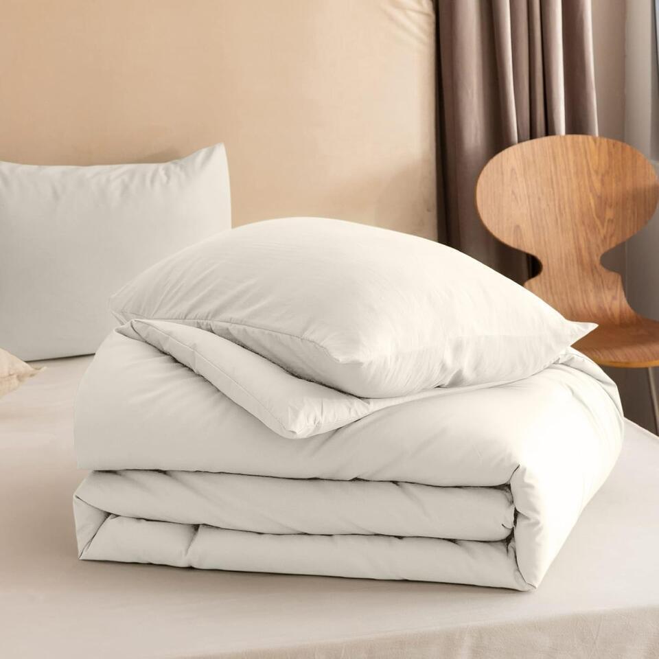 Dekbed zonder Overtrek 140x200 – Incl. Kussenslopen – Wasbaar – Crème
