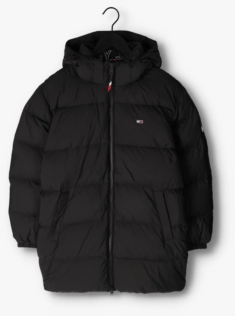 TOMMY JEANS zwarte tommy jeans gewatteerde jas tjm essential down parka