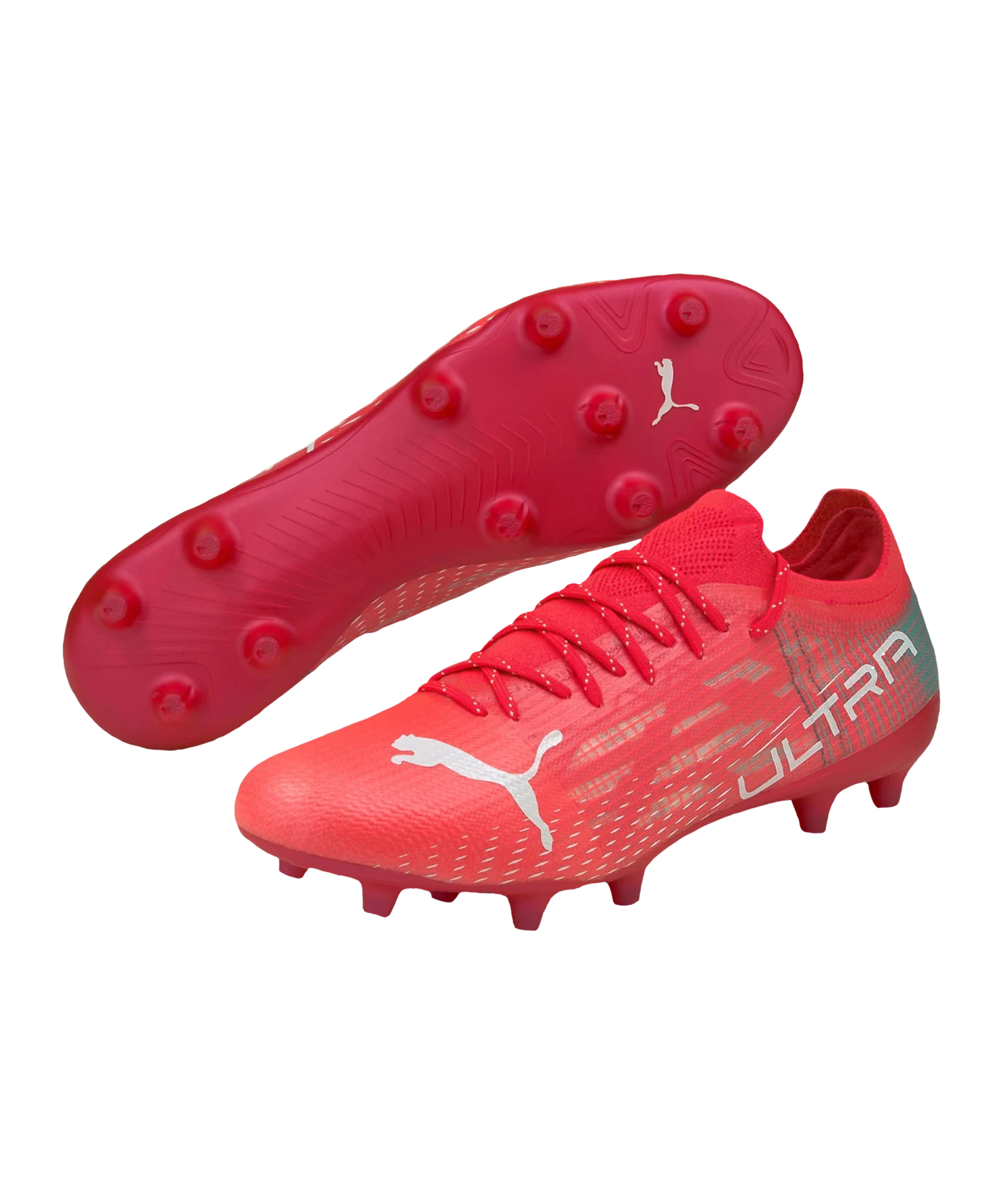PUMA ULTRA 1.3 Faster Football FG/AG WMNS Damen Rot Türkis Weiss F01