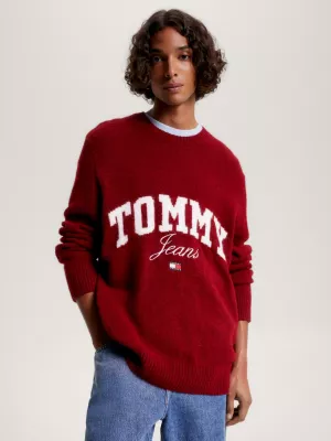 Suéter de modelagem relaxada com logo universitário