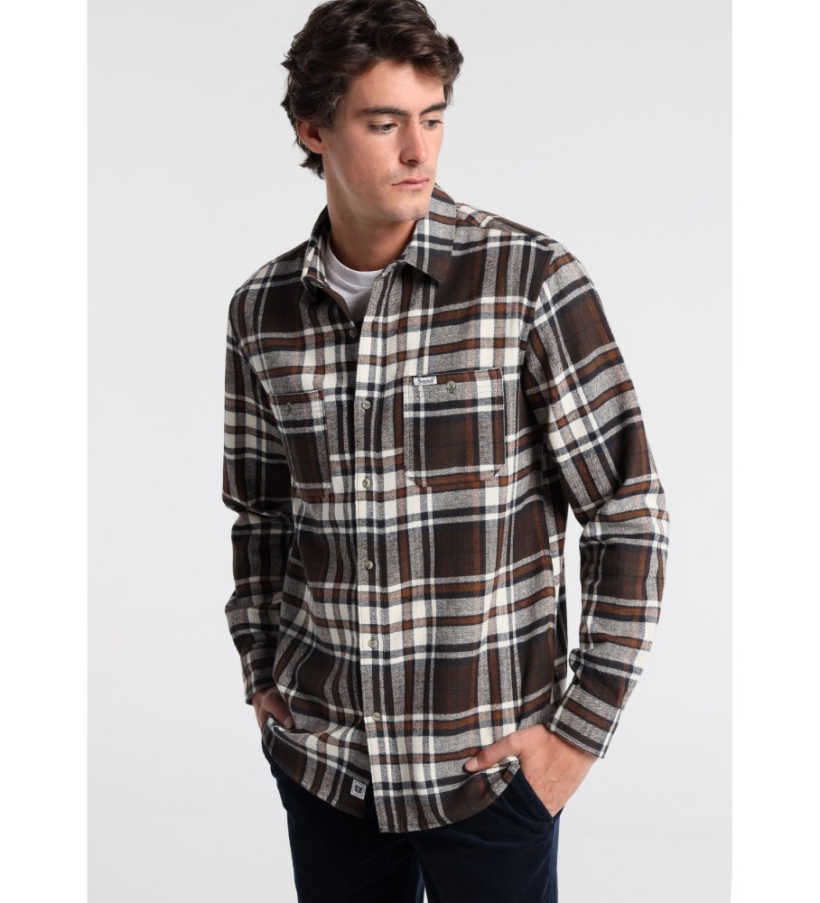 Camisa xadrez de flanela cinza Bendorff