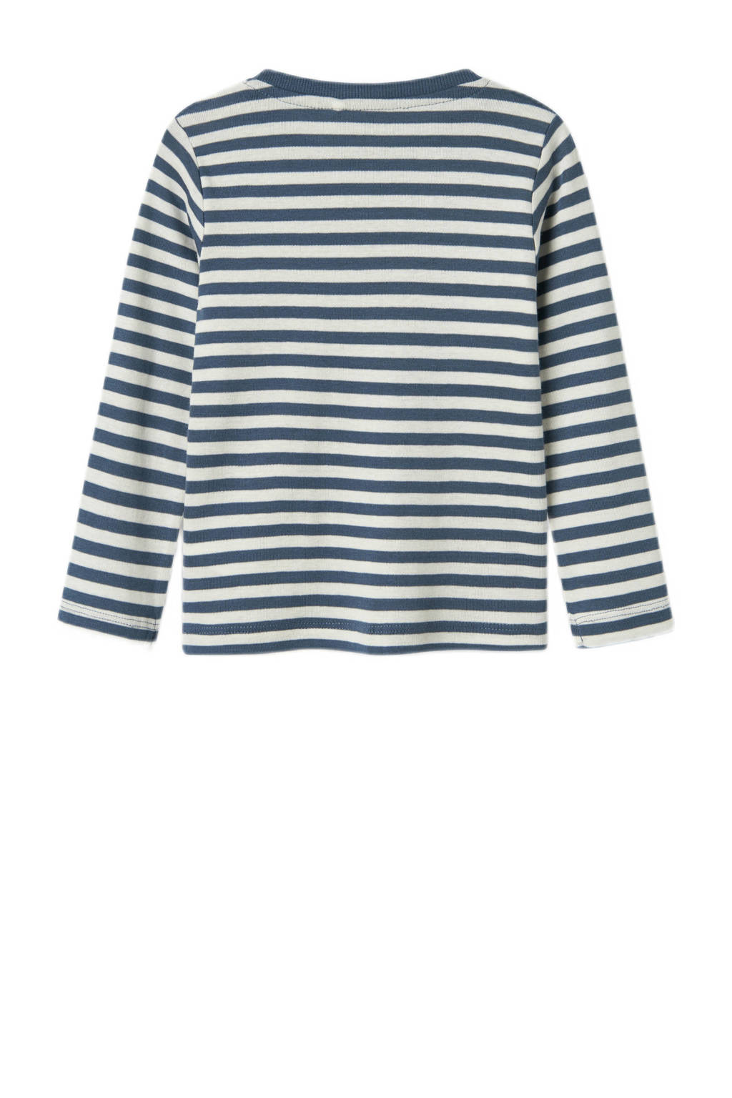 NAME IT gestreepte longsleeve NMMVILLY grijsblauw/wit