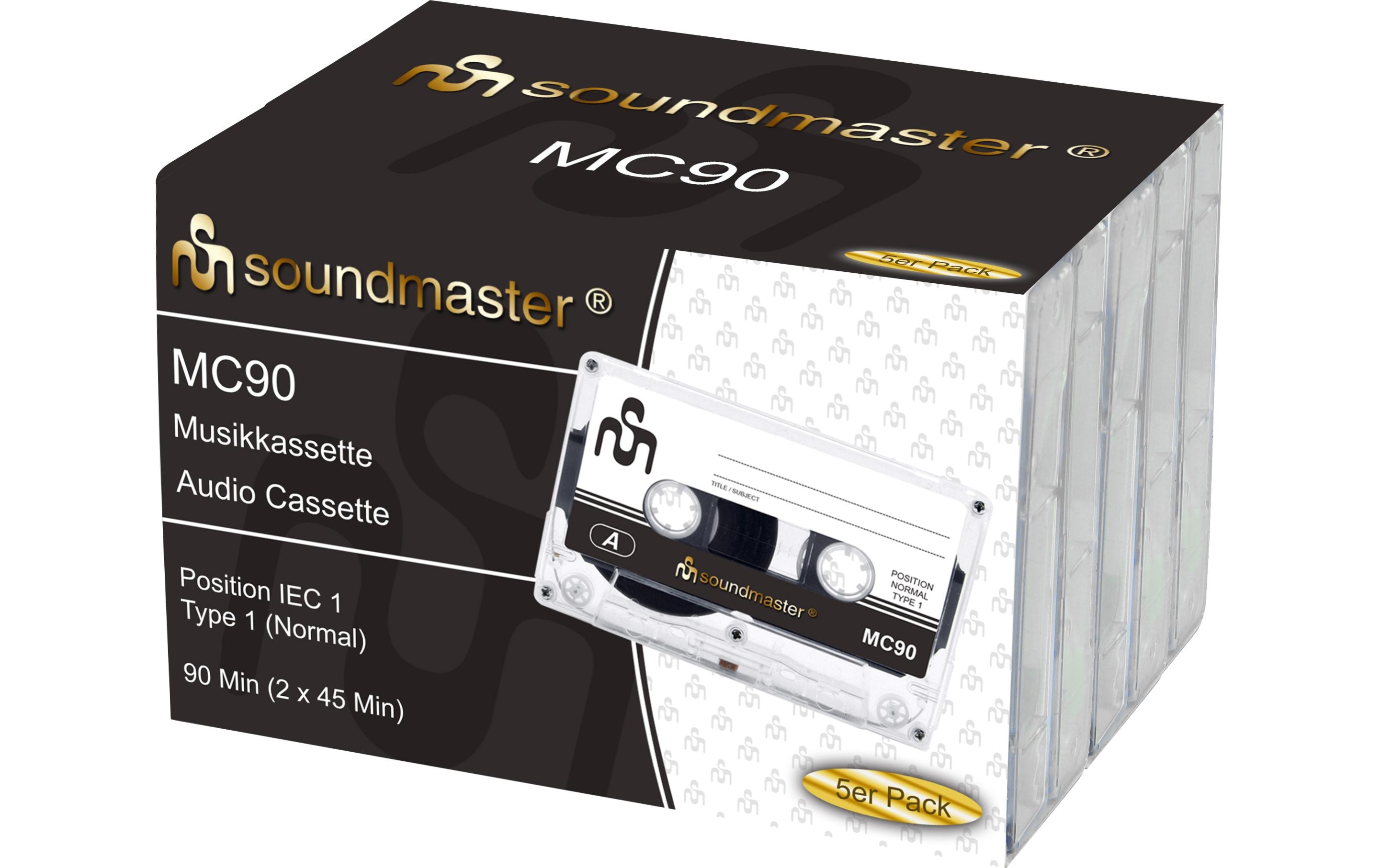 Audio-Kassette Soundmaster MC90 5er PackIEC1 Leerkassette im 5er Pack