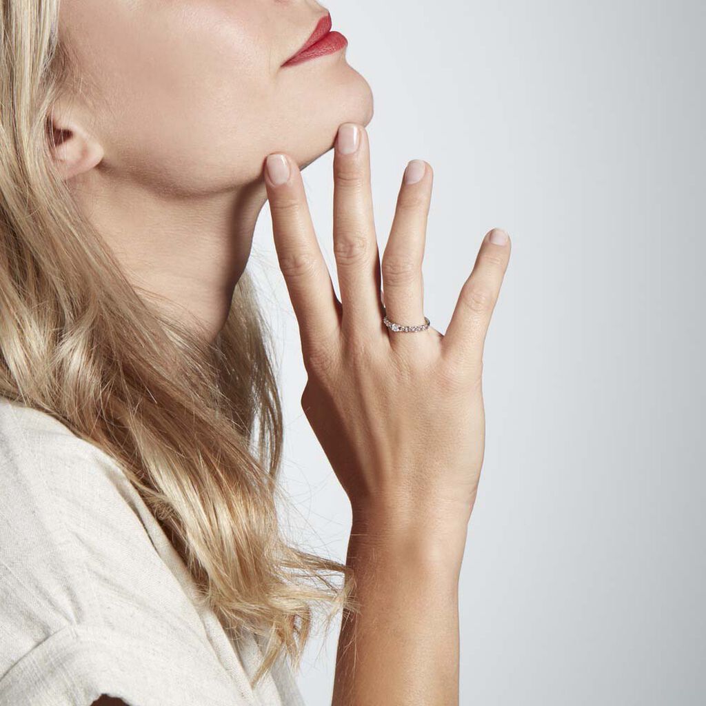 Bague Solitaire Moccus Argent Blanc Oxyde De Zirconium