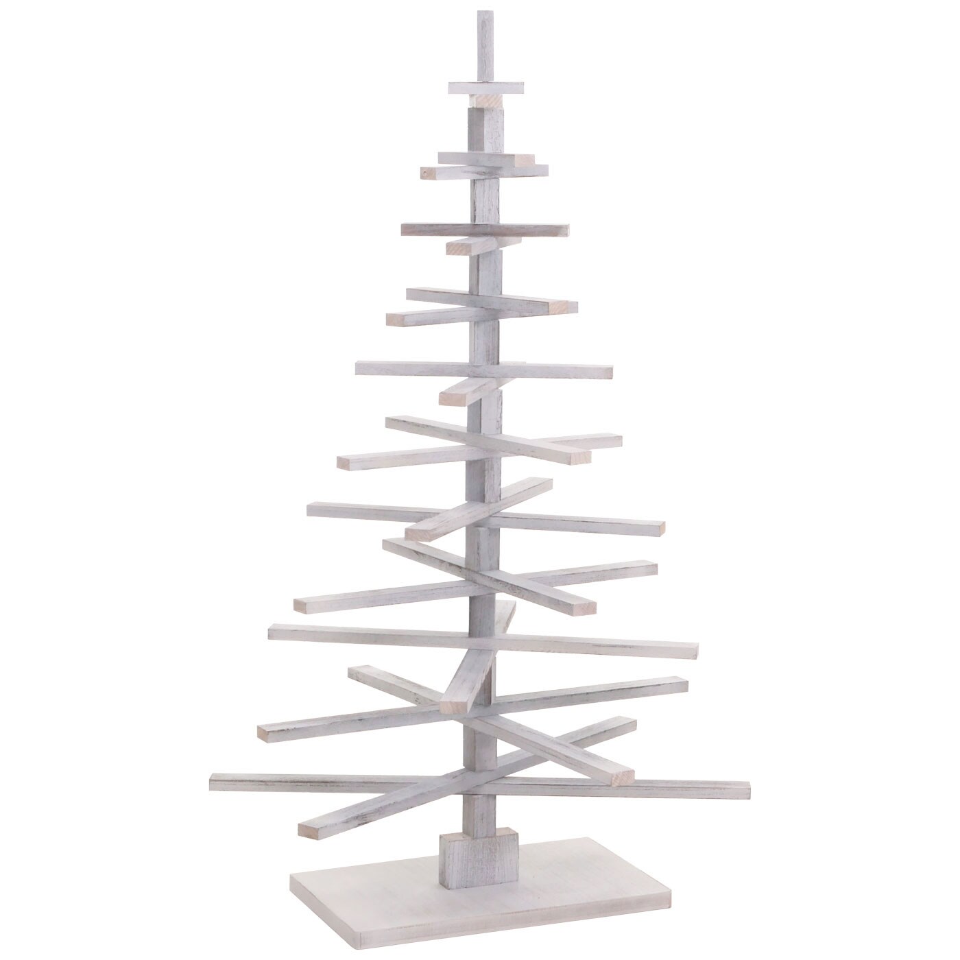 Deko-Weihnachtsbaum MCW-H77, 3D-Christbaum Weihnachtsdekoration, Shabby-Look Tannenholz verstellbar 130x82x82cm ~ weiß