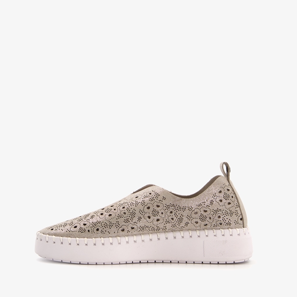 Hush Puppies dames instappers zilver met glans