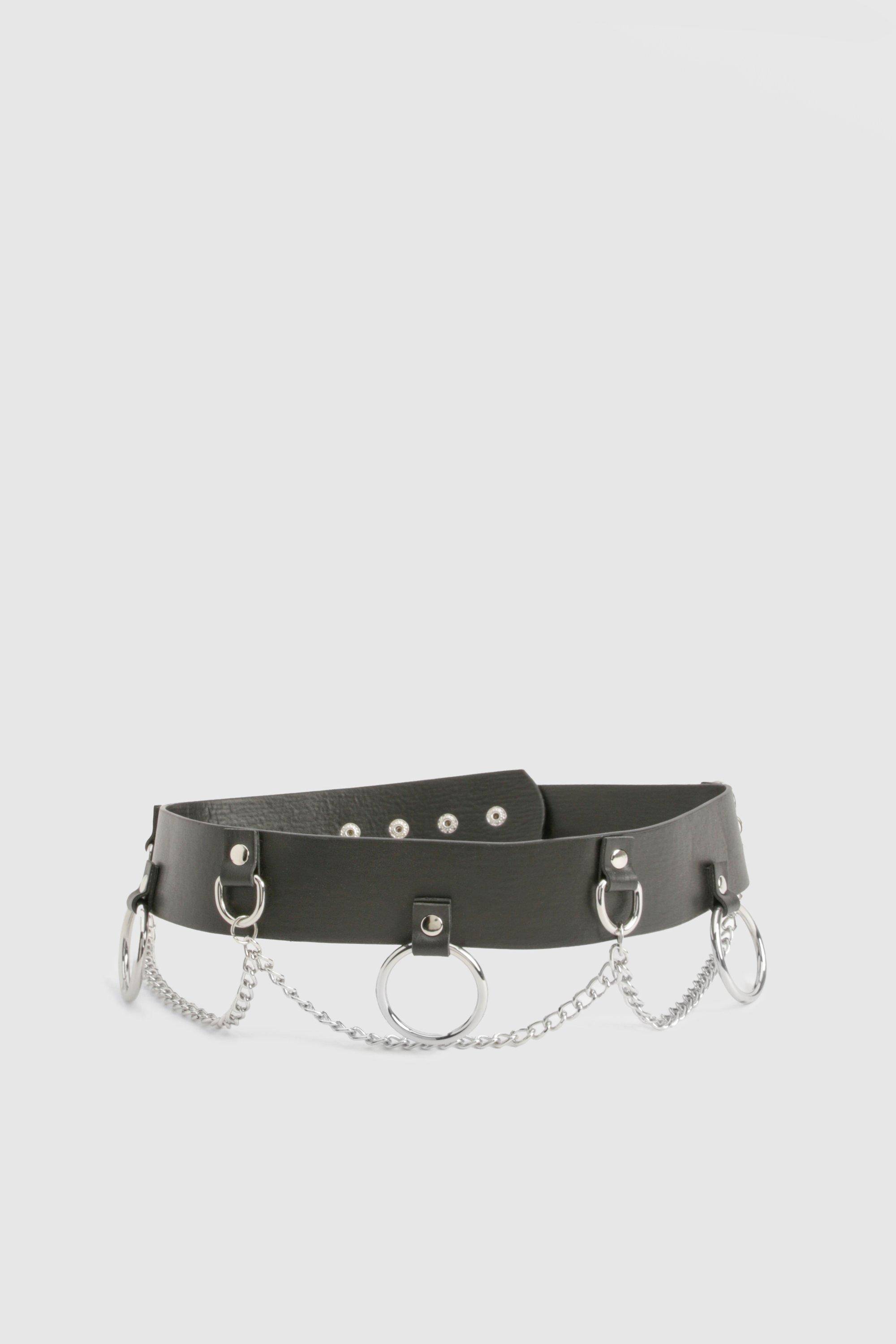 boohoo Ring & Chain Detail Waist Belt