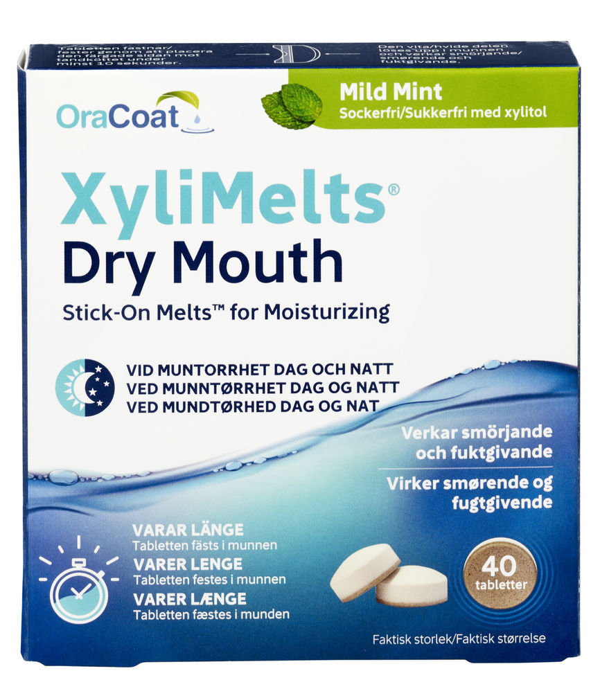 XyliMelts klebetabletter mild mint 40 stk