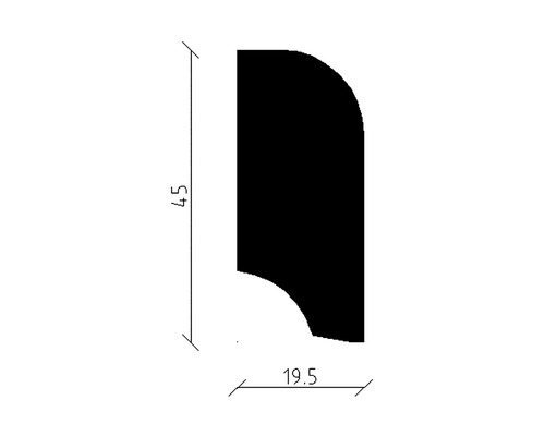 Plint SF381 ruw grenen 19,5 x 45 x 2400 mm