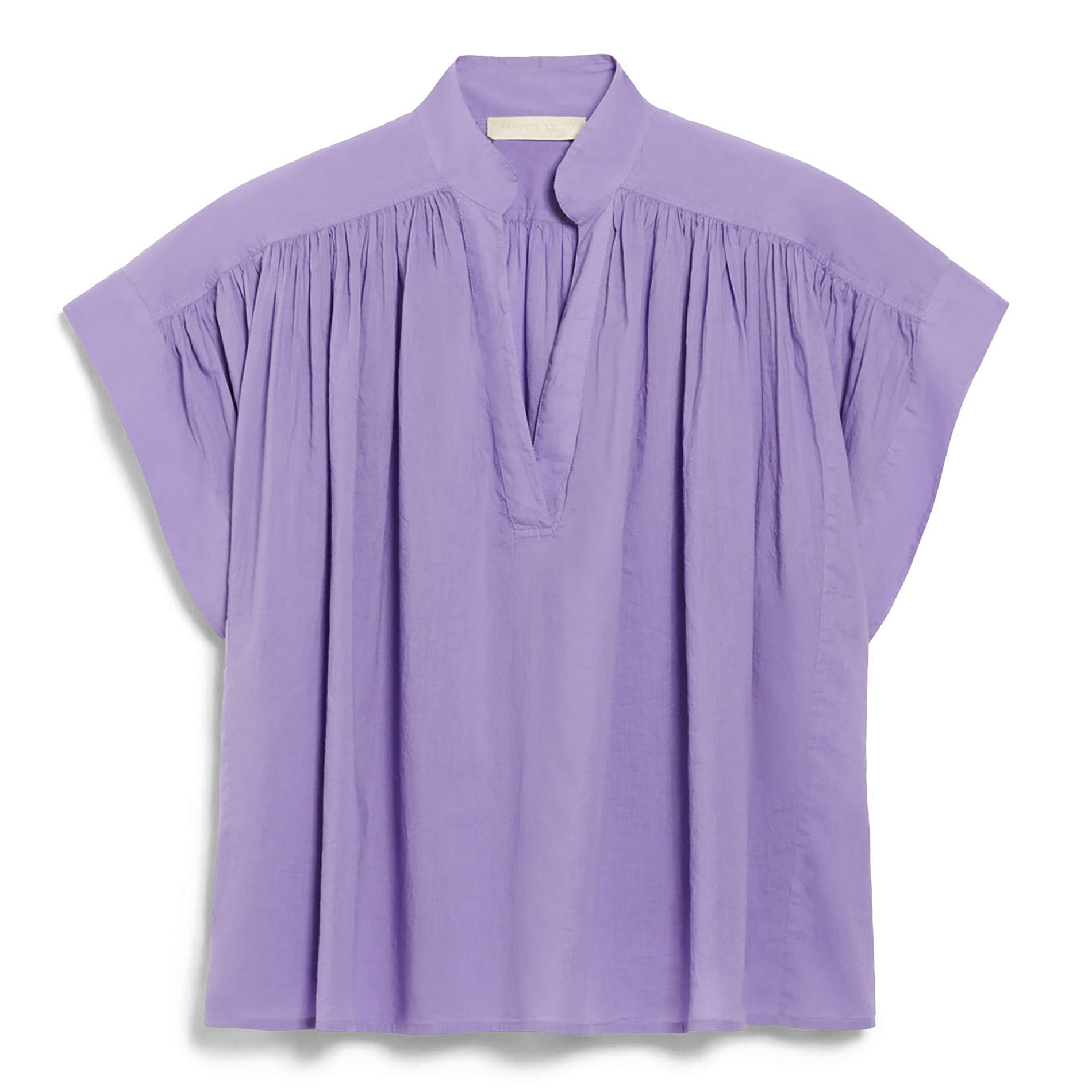 CORY - Blouse ample col V en coton | Violet