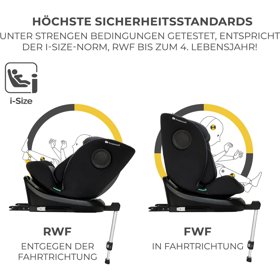 Kinderkraft Autokindersitz I-360 i-Size 40-150 cm schwarz