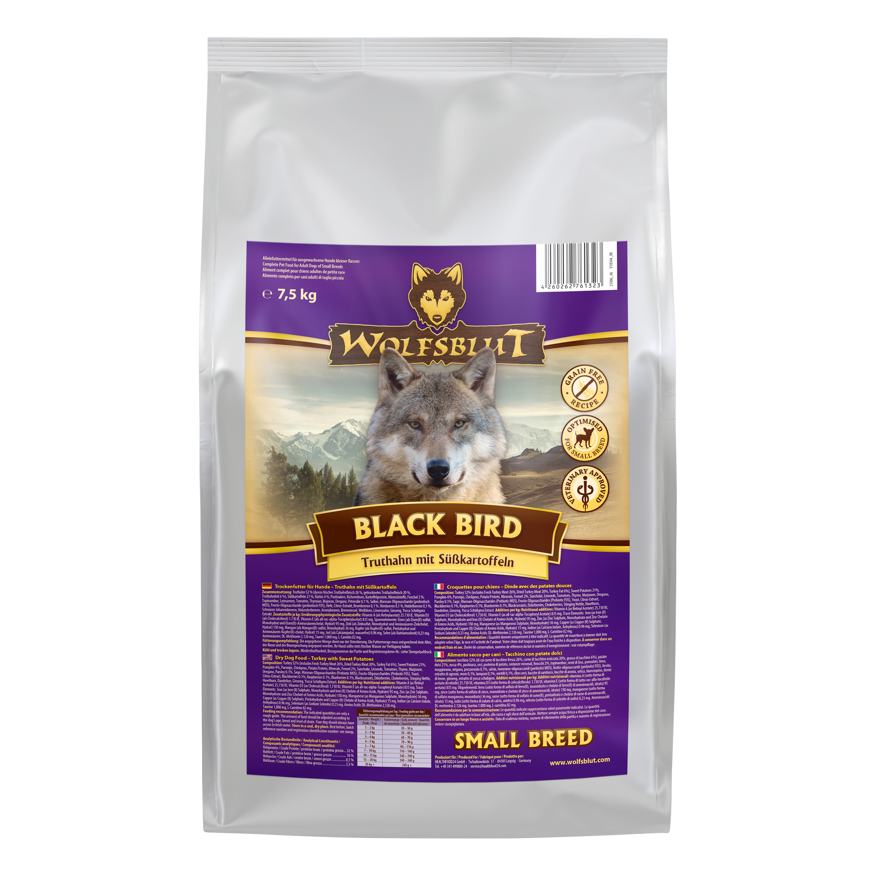 Black Bird Small Breed - peru com batata-doce