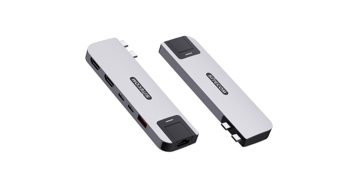Sitecom6-in-2 MacBook Pro Multiport Hub dockingstation  (Zilver)