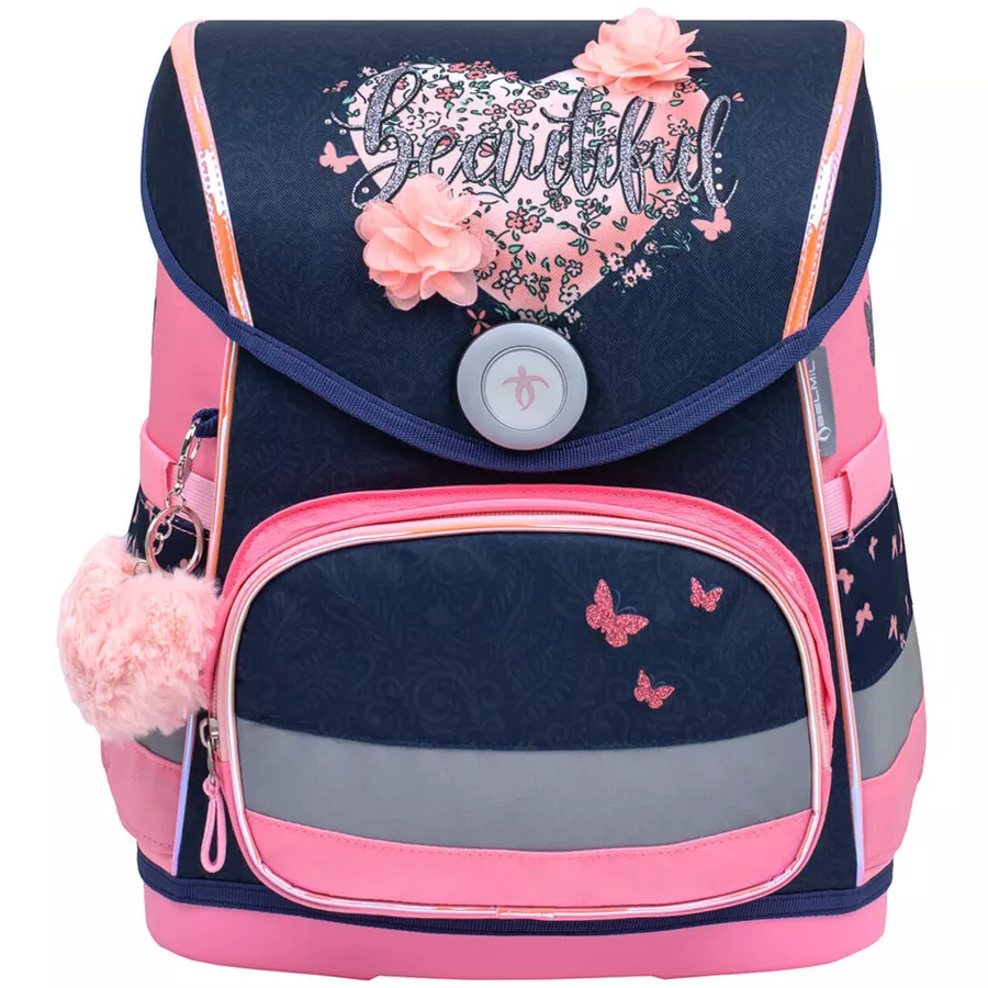 Belmil Schulranzen Compact Schulranzen Set 5-teilig mit Brustgurt Beautiful Flowers
