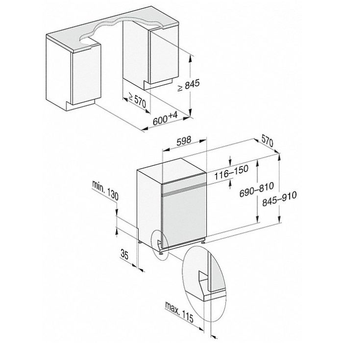 Miele Integrierbarer Geschirrspüler G 7115 SCI XXL Brillantweiß