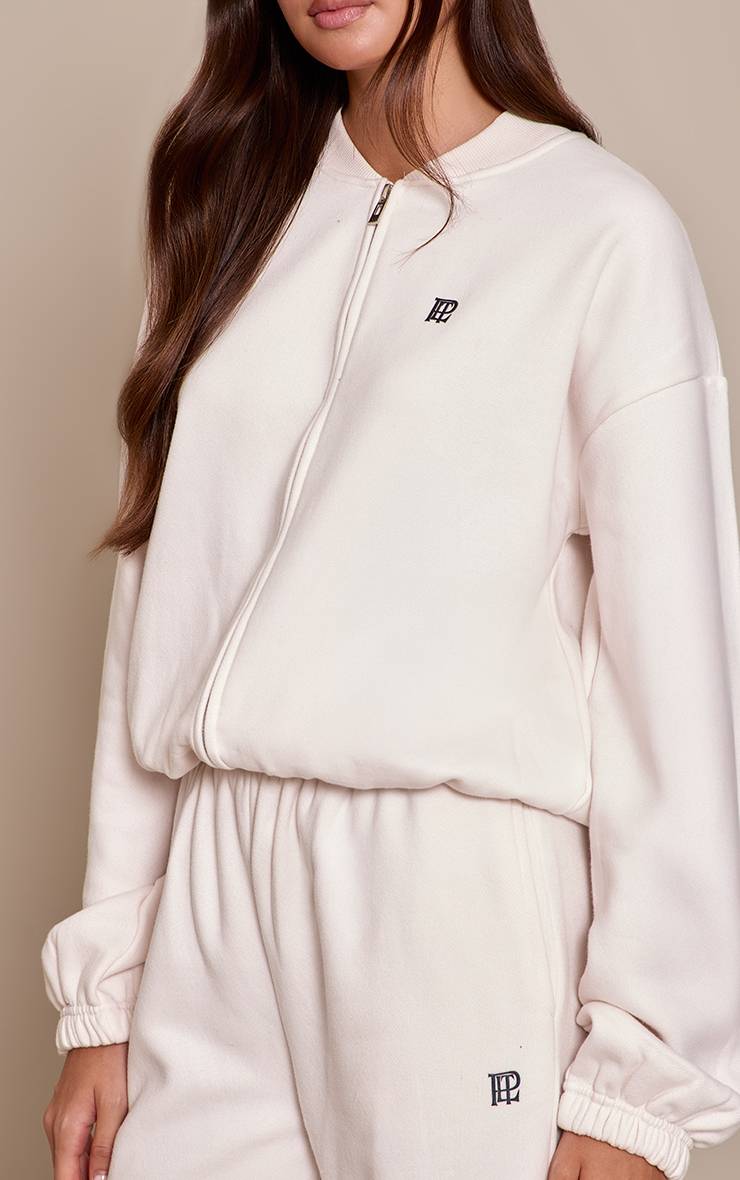 Crème Veste Bomber Molletonnée