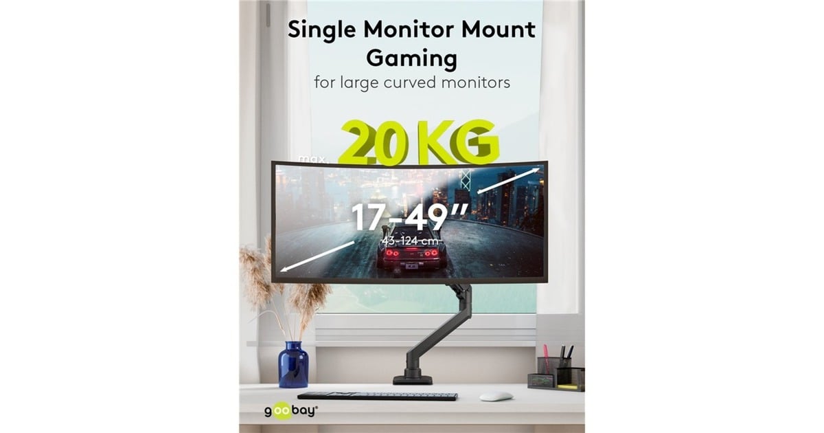 goobaySingle Monitor Mount Gaming, 17 tot 49 inch monitorarm  (Zwart)