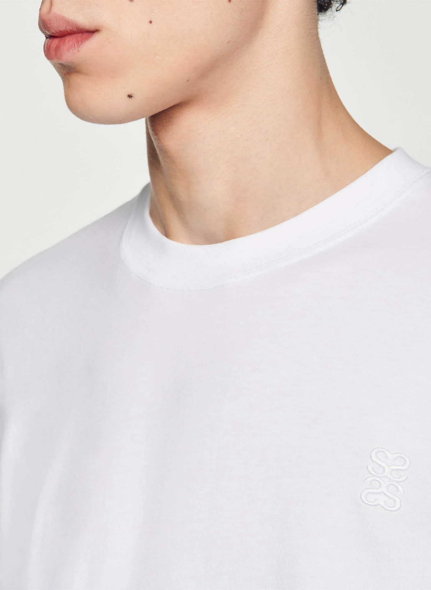 Tee-shirt col rond en coton | Blanc