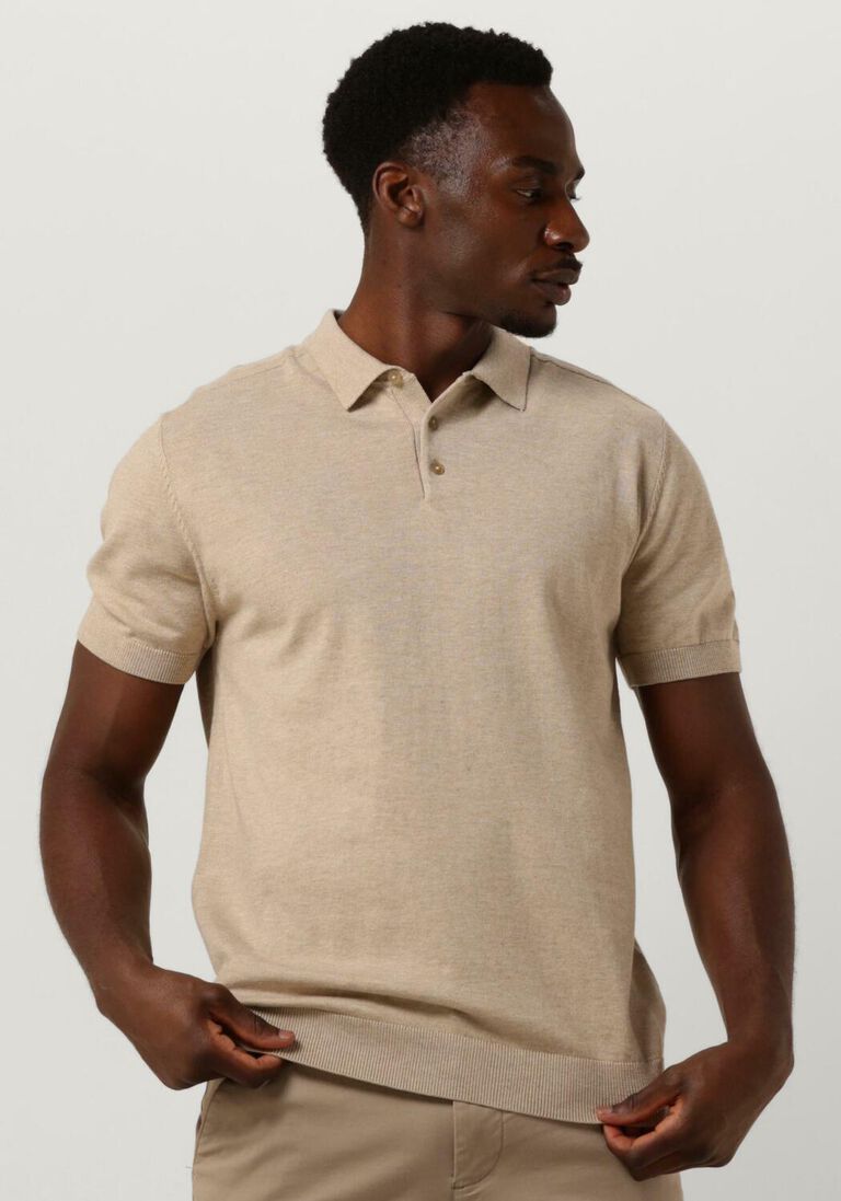 SELECTED HOMME beige selected homme polo slhberg ss knit polo noos