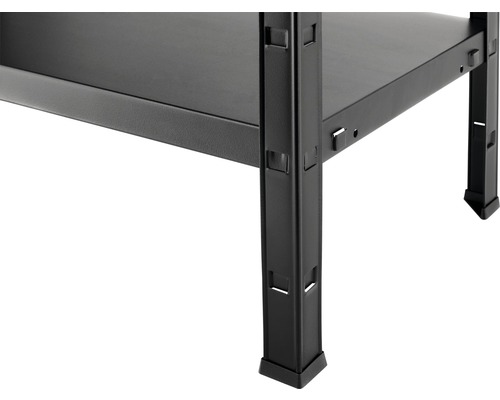 Kaiserthal wandrek, zwarte structuurlak, 170x85x40 cm, 4 legplanken, draagvermogen 260 kg