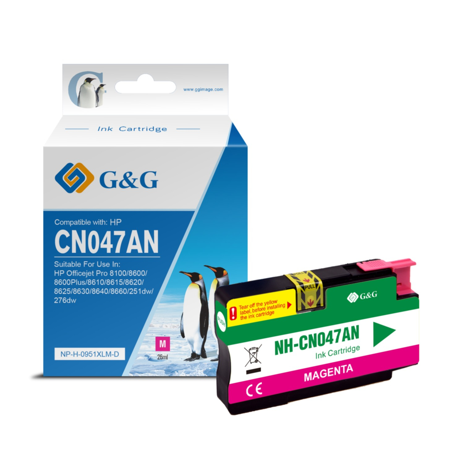 Ersetzt HP 951XL M Druckerpatrone Printer Tintenpatrone (1500 Seiten / 26ml) - Rot