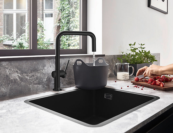 Mitigeur de cuisine noir mat Hansgrohe Talis M54 H. 339