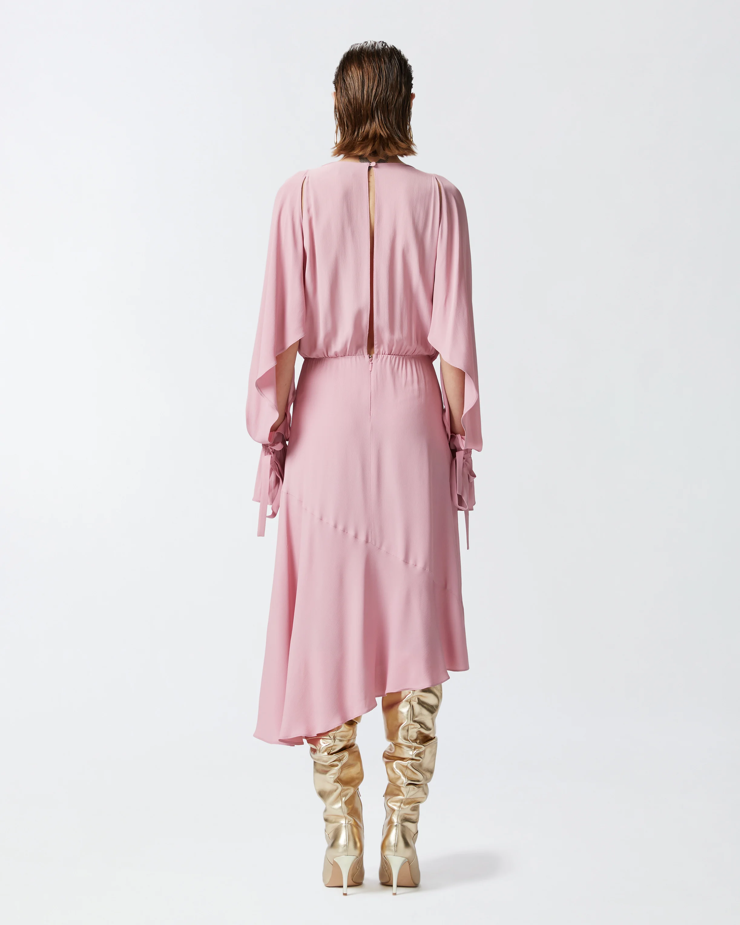 Robe midi asymétrique | Rose