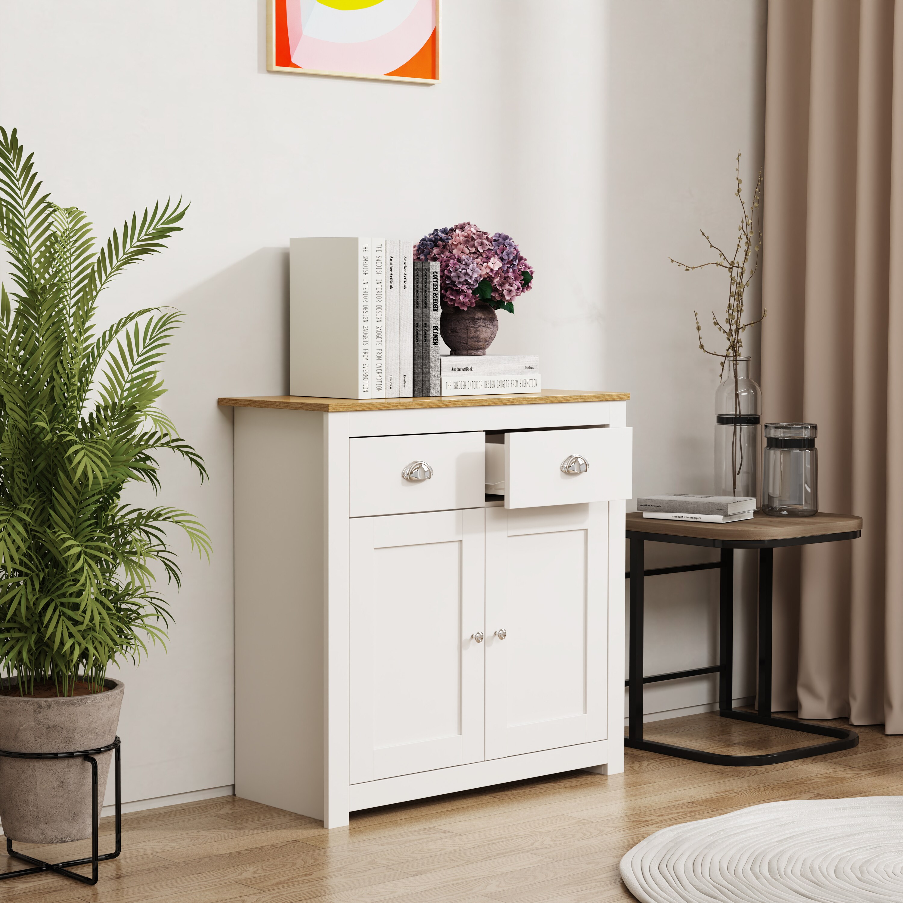 VCM Holz Kommode Sideboard Highboard Anrichte Schrank Dielenmöbel Schublade Balusa L