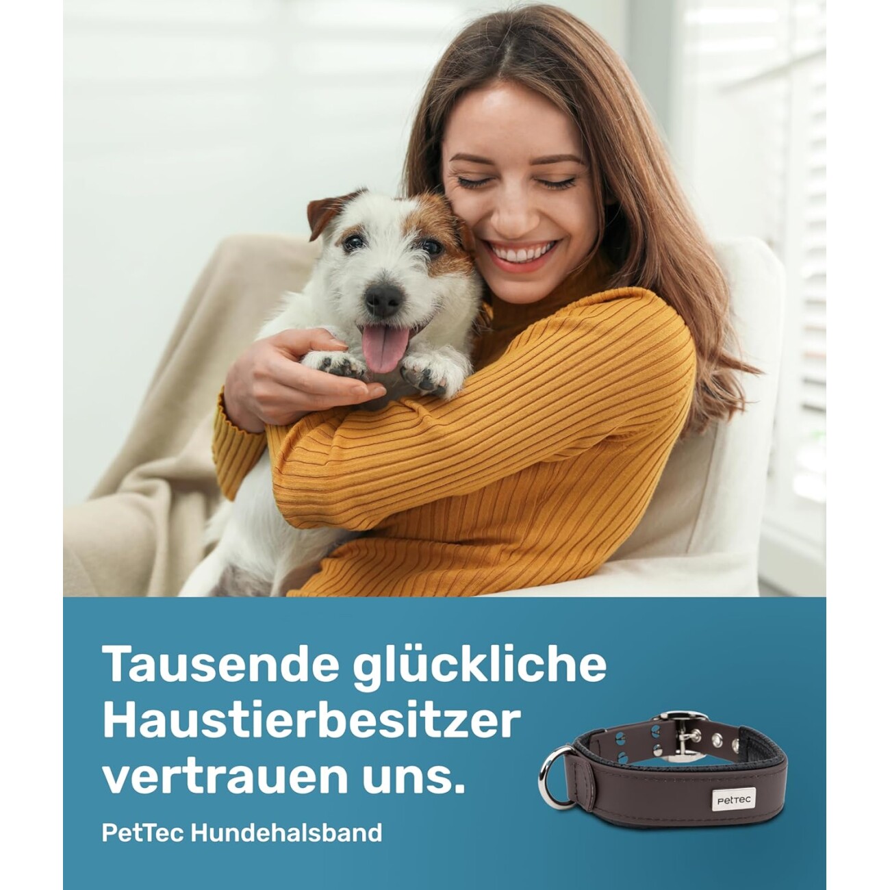 PetTec veganes Hundehalsband braun M