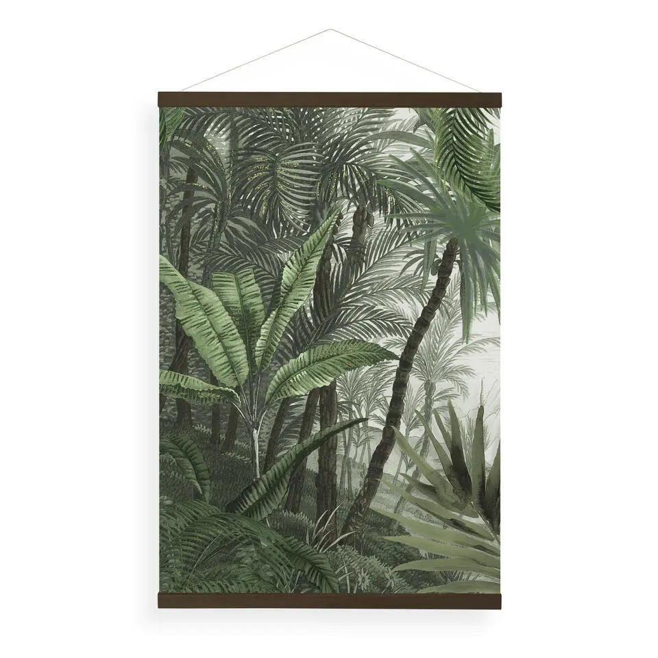 Hangende Poster Linnen - Jungle Landschap Groen