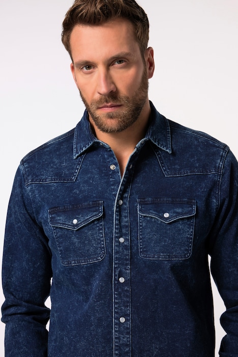 JP 1880 Jeanshemd FLEXNAMIC®, Denim, Langarm, Kentkragen, Modern Basic Fit, bis 8 XL