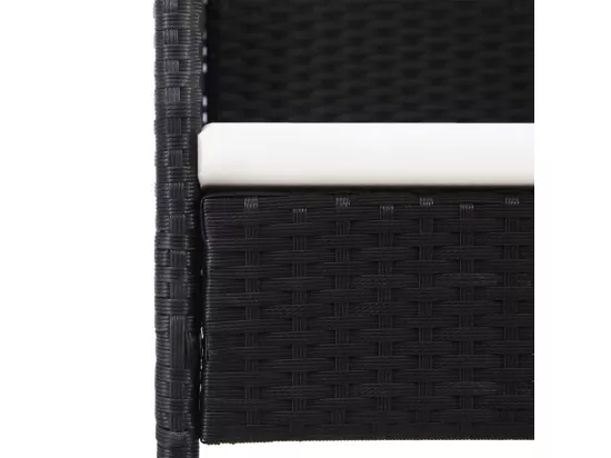 Ensemble à manger de jardin 9 pcs noir résine tressée et acier