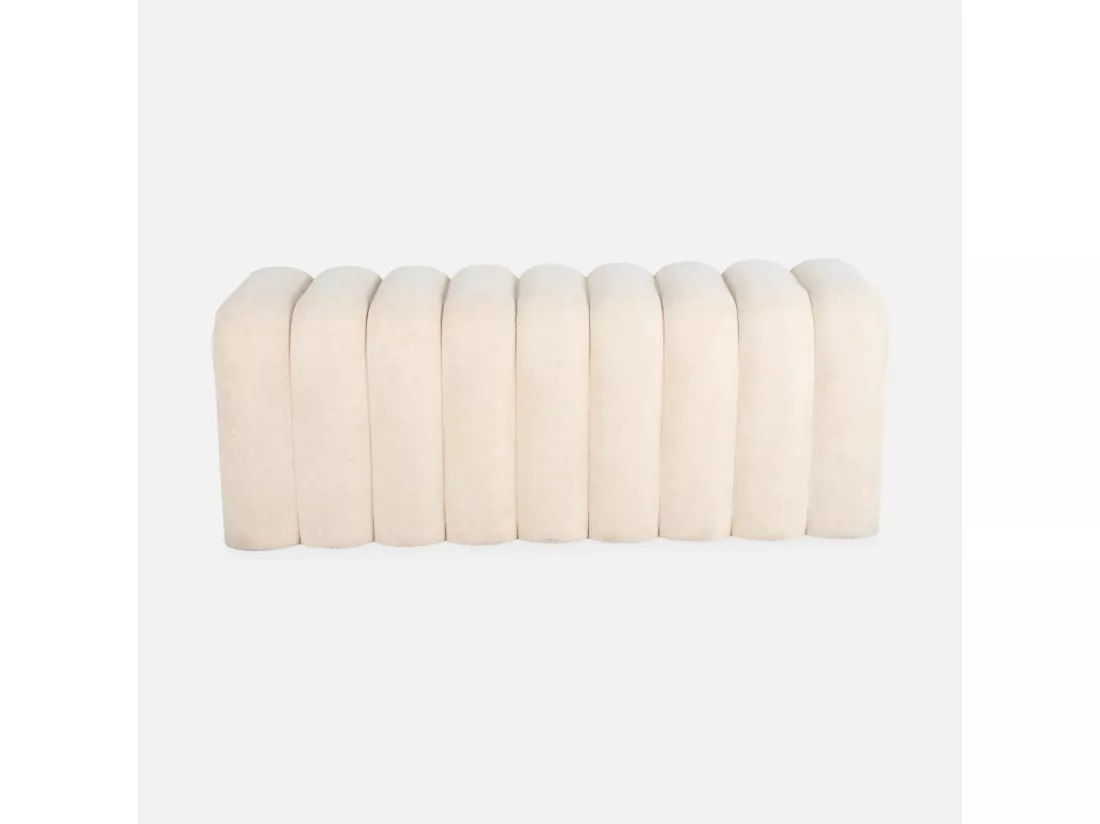 Banc. bout de lit beige contemporain en tissu