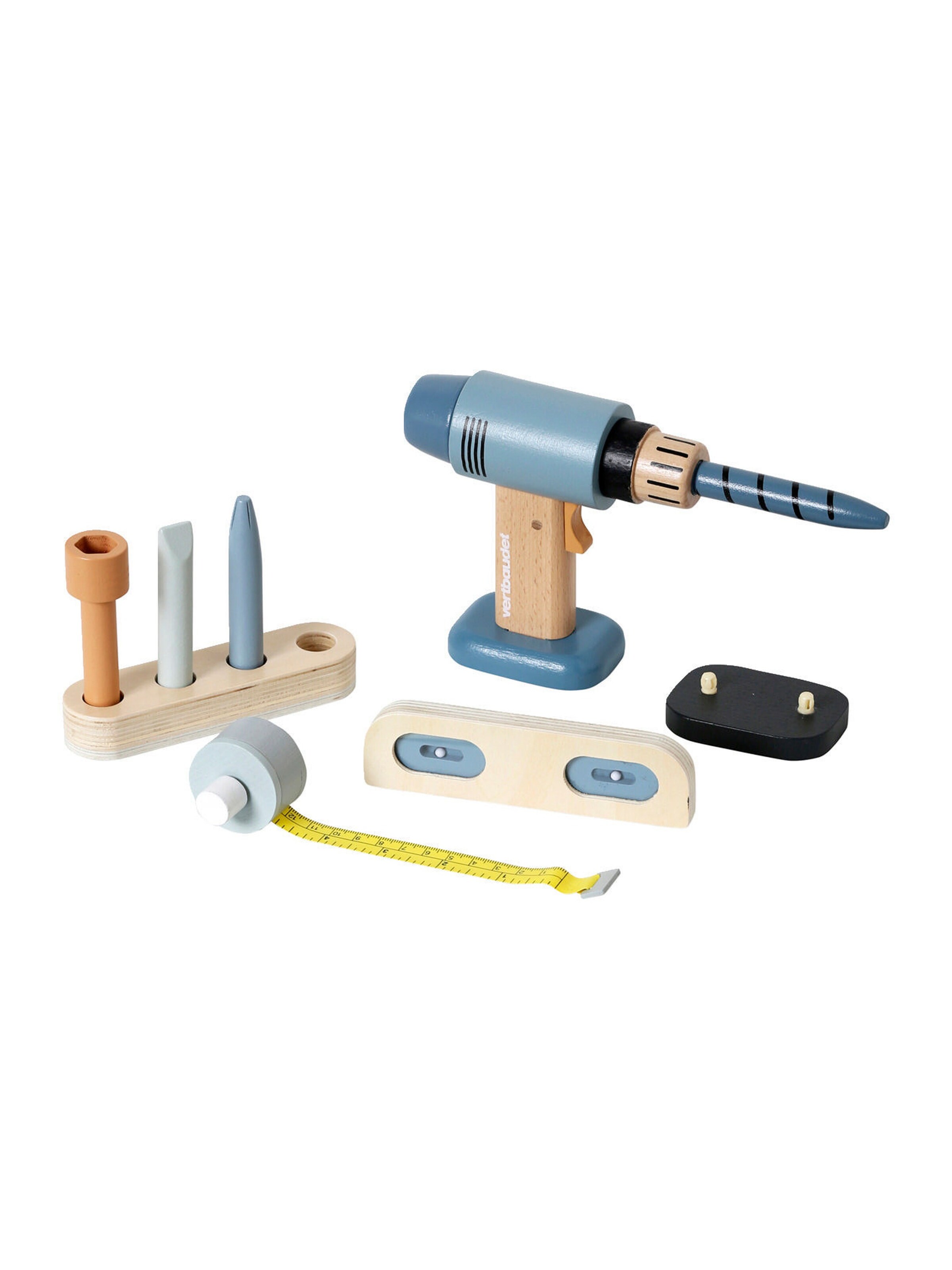 Vertbaudet Kinder Akkuschrauber-Set, Holz FSC® grau