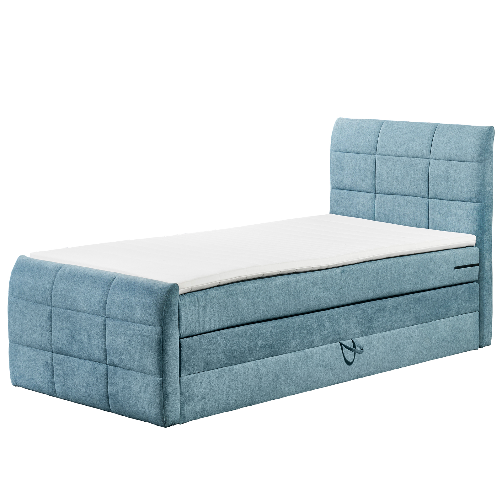 Boxspringbett - denim - H2 - 100x200 cm