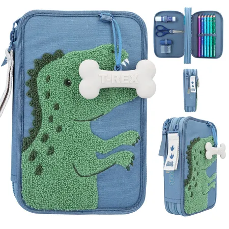 Depesche Dino World 2-Fach Federtasche Blau DINO MINI